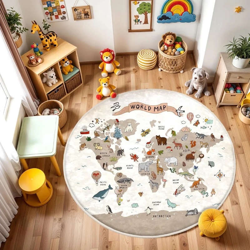 Wholesale Commercial Printing - Play Round Floor Mat Animal World