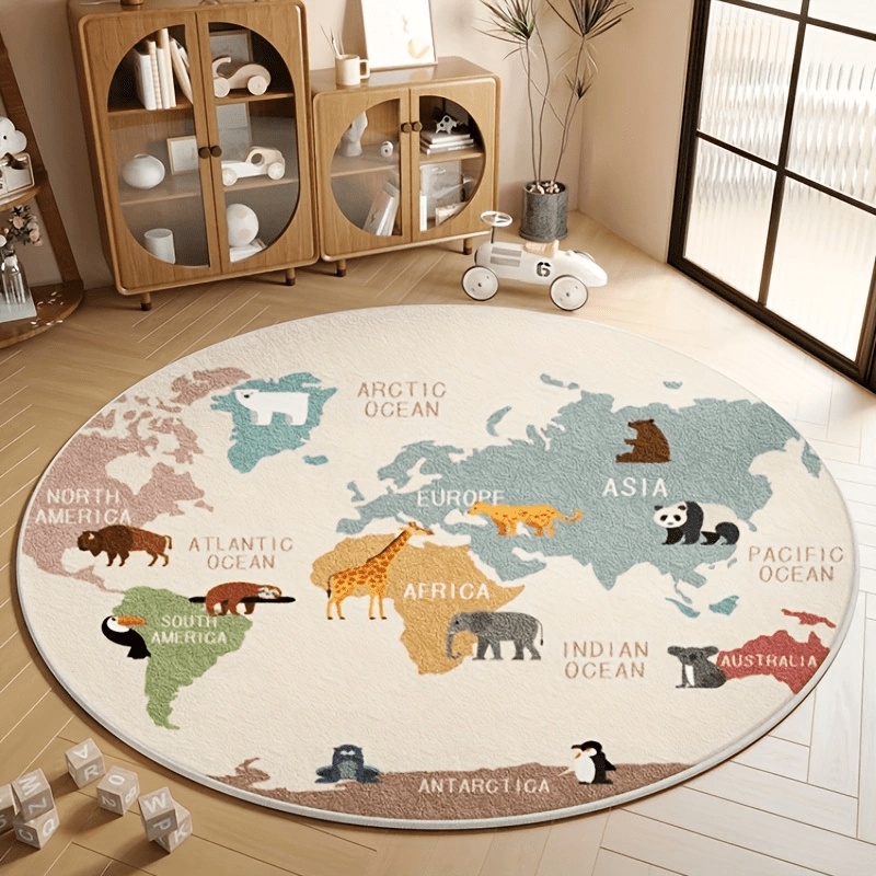 Wholesale Commercial Printing - Newest 2D Round Carpet Cartoon World